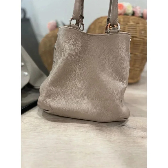 Furla Women's Taupe Convertible Leather Tote Bag with Zippered Pocket - Picture 9 of 13